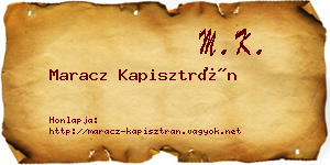 Maracz Kapisztrán névjegykártya